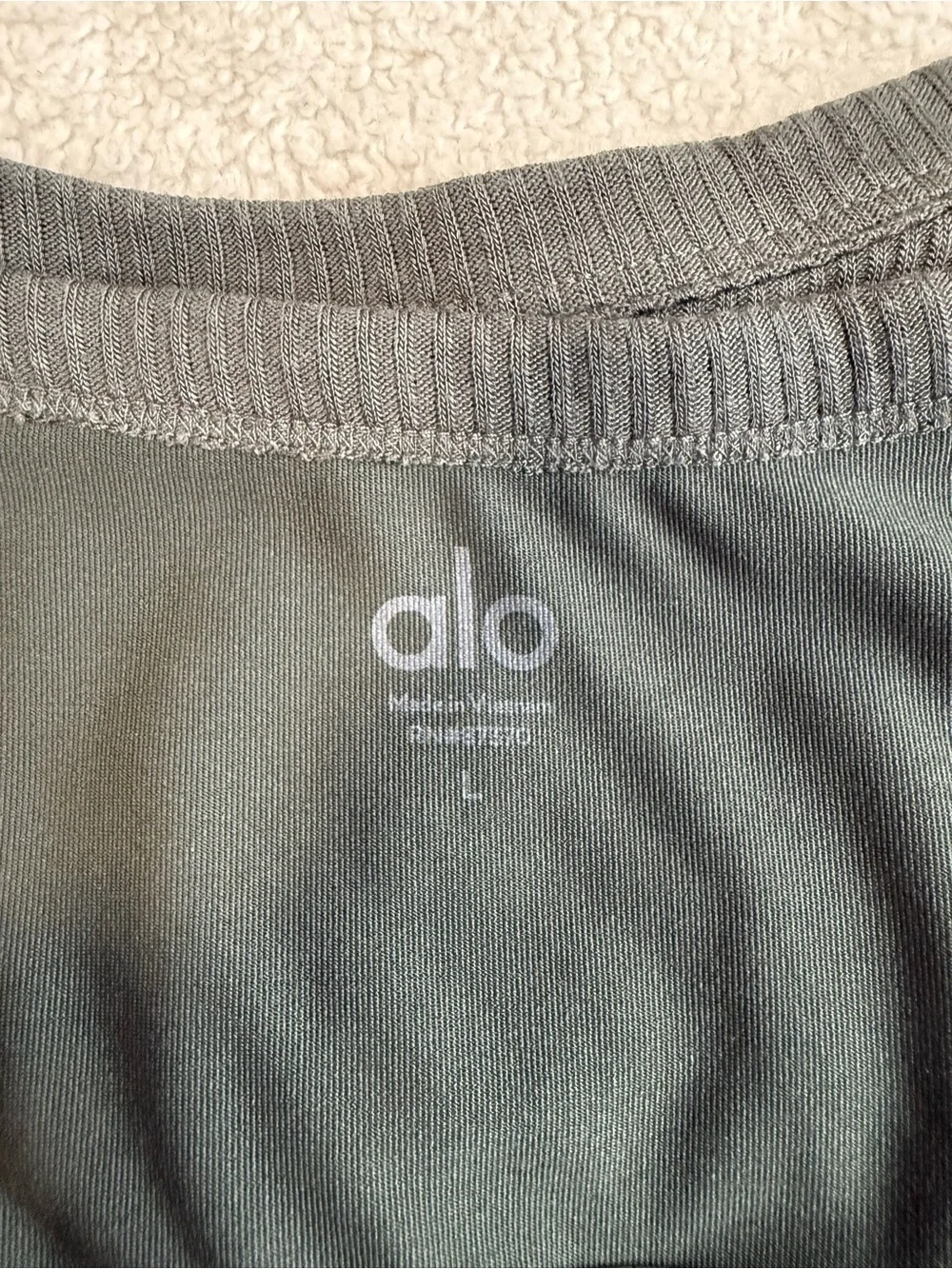 ALO Yoga Olive Green Ribbed Neck Tank